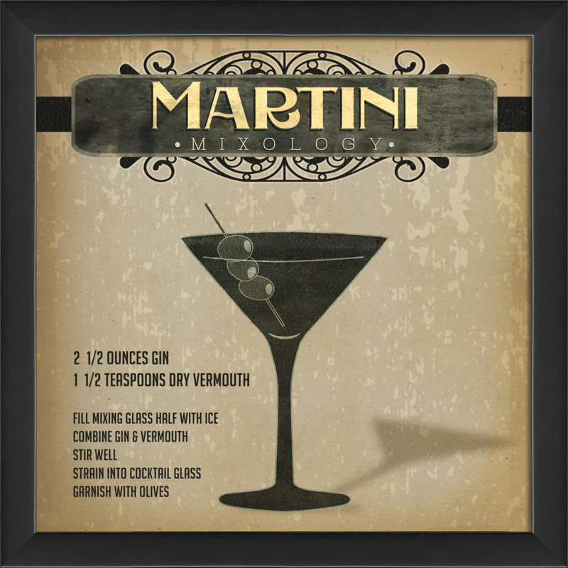 « martini mixologie », impression encadrée