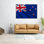 Drapeau de la Nouvelle-Zélande flottant - reproduction d'art sur toile