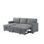 Canapé modulaire 2 pièces avec canapé-lit et chaise de rangement réversible, gris-130151809