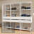  Wardrobe Clothes Storage Rack with 6 Drawers and Open Shelves 82"L Multiuse Modular Cabinet for Bedroom Organization - White-1683191440