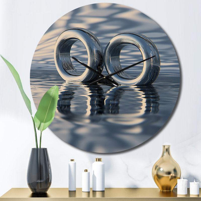 Horloge murale Quantum Entanglement Futuristic Bliss II - Paysage abstrait, Moyenne