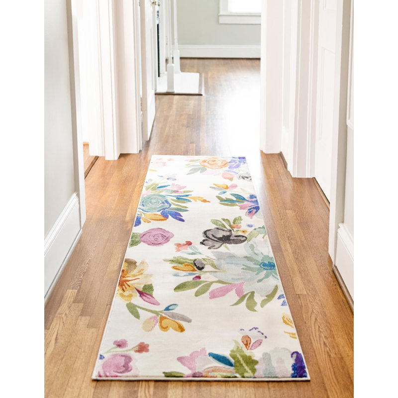 Floral Indoor Rug, Runner 2'7" x 12'