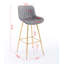 Ensemble de 2 tabourets de bar, avec tabouret de comptoir en tissu chromé et repose-pieds-677452056