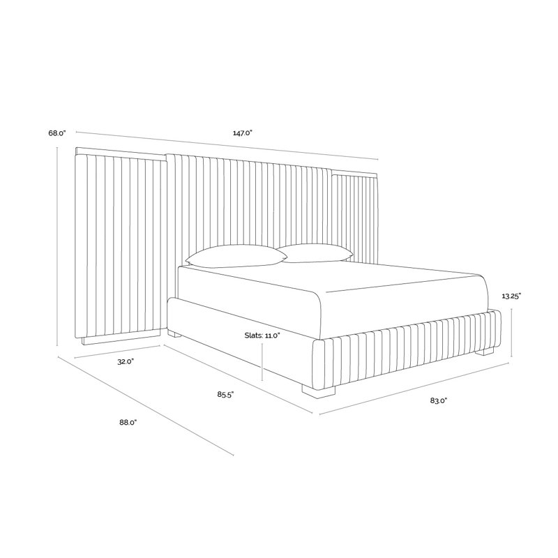 TARRANT Solid Wood Bed, Ivory