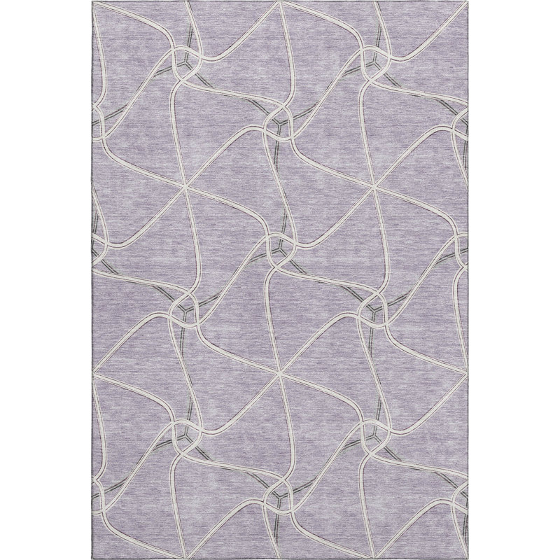 Premium Machine Washable Prisco Lavender Rug, Rectangle 10' x 14'