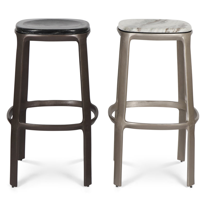 Soder Counter Stool with Metal Frame, Sand/Antique Nickel, Bar Stool (30" Seat Height)