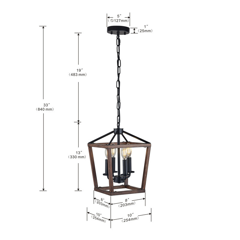 Luminaire suspendu rectangulaire 1 lumière