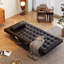 Coussin convertible 35,43 po en similicuir noir-130031815
