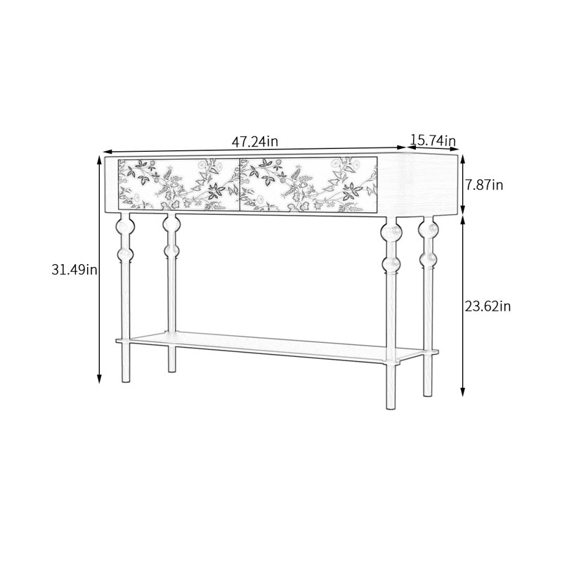 Armoire de rangement Modern Floral, Noyer