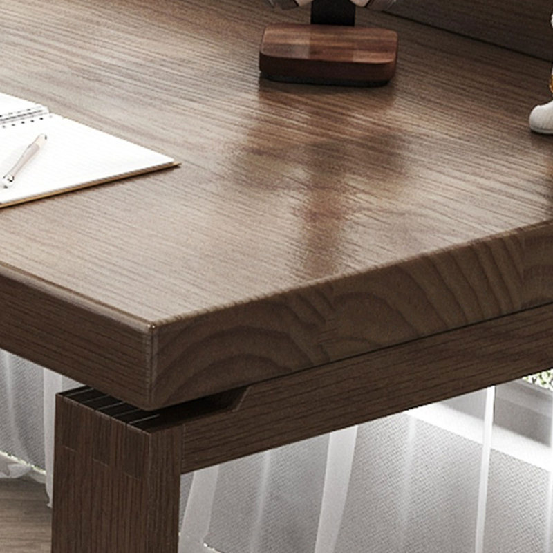 Bureau rectangulaire en bois massif noyer clair, H 31,5 po x l 94,49 po x P 27,56 po