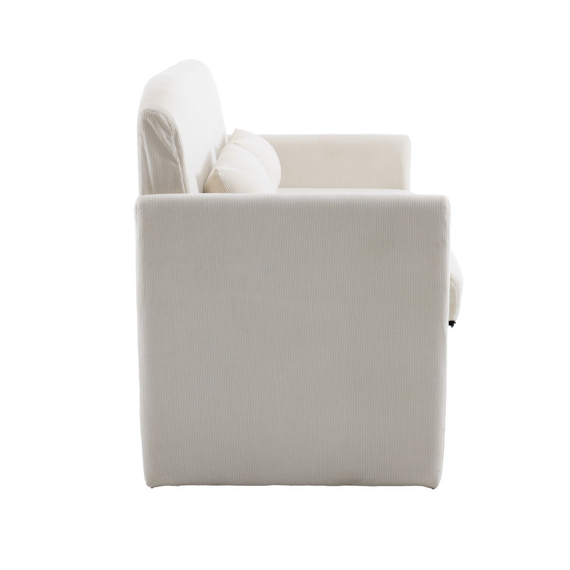 Loveseat With Throw Pillow, Ivory
