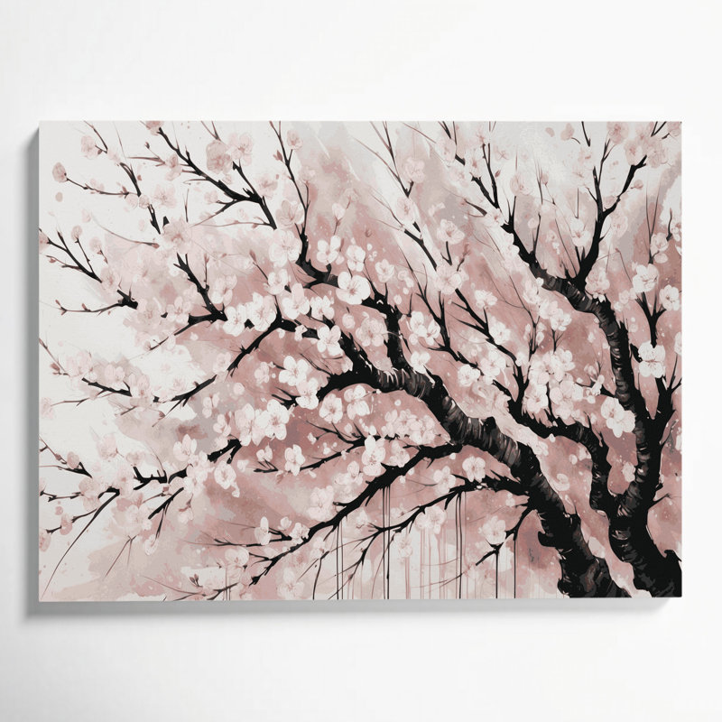 Art mural sur toile Botanical Cherry Tree Branches, H 11 po x l 14 po