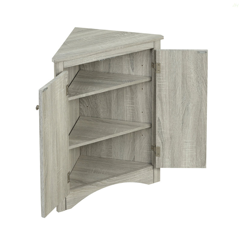 Armoire de rangement en chêne avec tablettes réglables et armoire de plancher autoportante pour la cuisine, Chêne