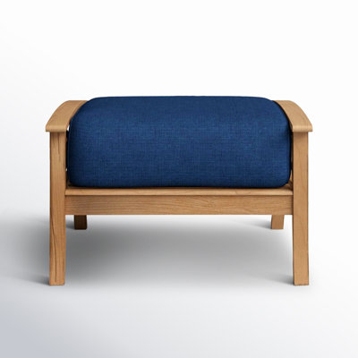 Brunswick Outdoor Teak Ottoman with Cushion