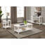 Table de bout en bois avec tablette, blanc vieilli-923243229