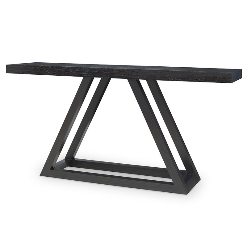 Triangle Console Table, Black Stained Oak