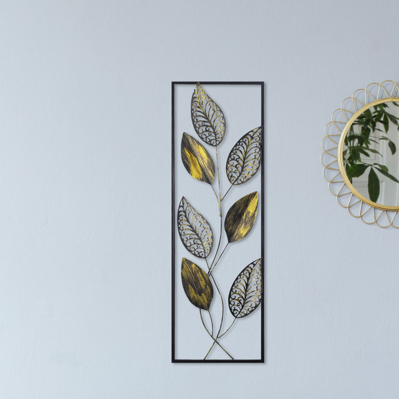 Accessoire mural en métal peint à la main, 35,4 x 12,6 pouces | Fabrication 100% métal, épaisseur: 0,06 po | Léger à 3,3 lb, fixation murale facile | Variations de couleurs uniques pour une touche personnalisée dans la décoration intérieure