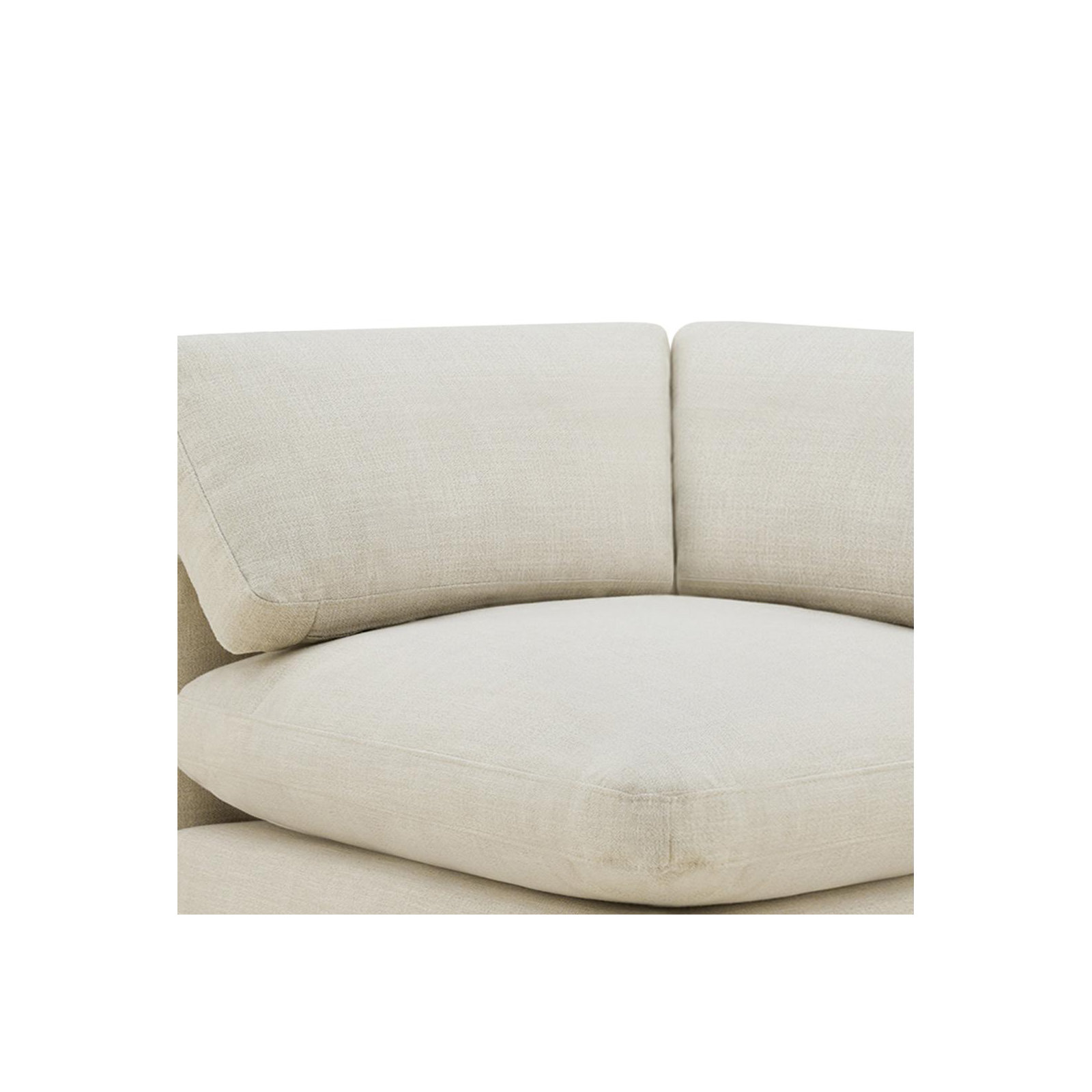Asher 6 - Piece Upholstered Modular Sectional, Cream Polyester