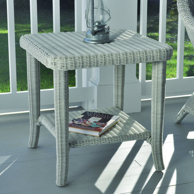 Cape Cod Outdoor Square Side Table, Textured Charcoal