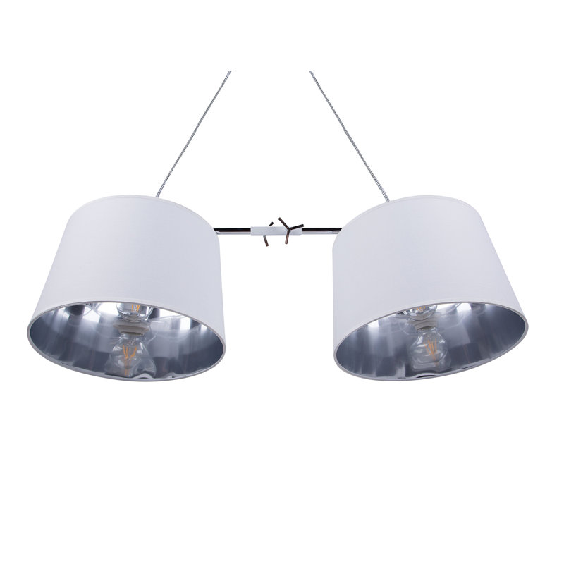 Wirrida 2 - Light Drum Chandelier, White/Silver