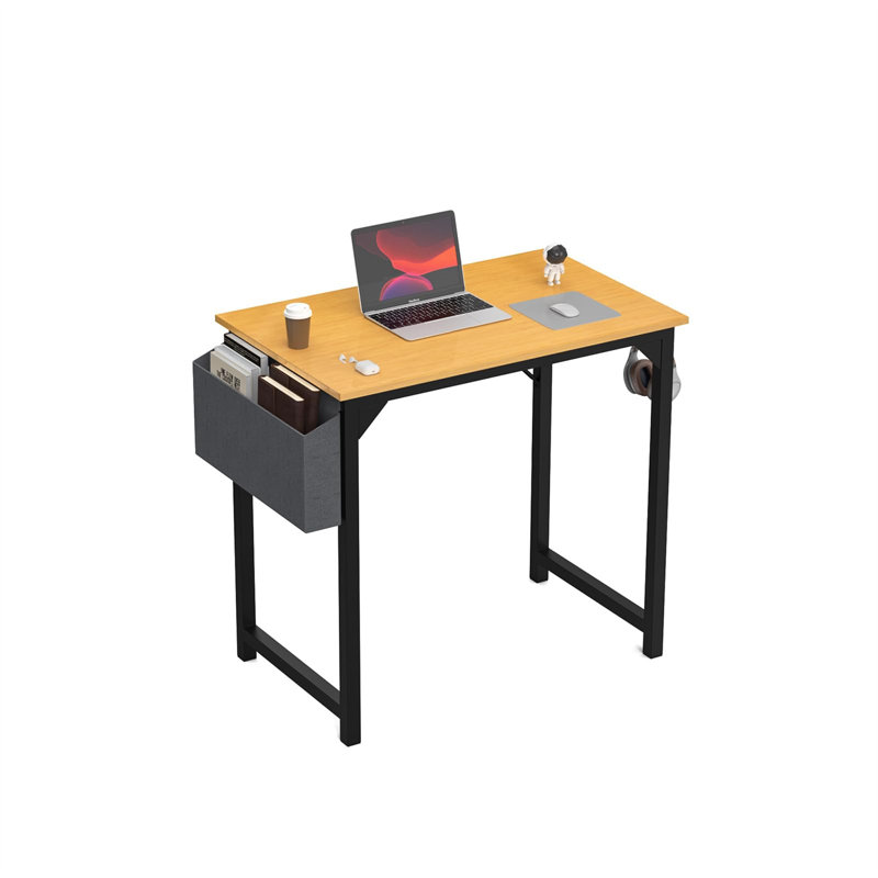 Bureau d'écriture Toygar, H 29,8 po x l 31,5 po x P 19,69 po, Teck / Noir