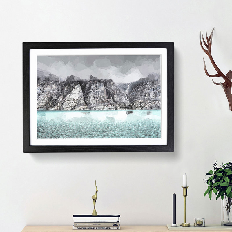 Fog over Baffin Island in Canada in Abstract - Picture Frame Graphic Art Print, 27cm H x 36cm W x 2cm D, Black Framed