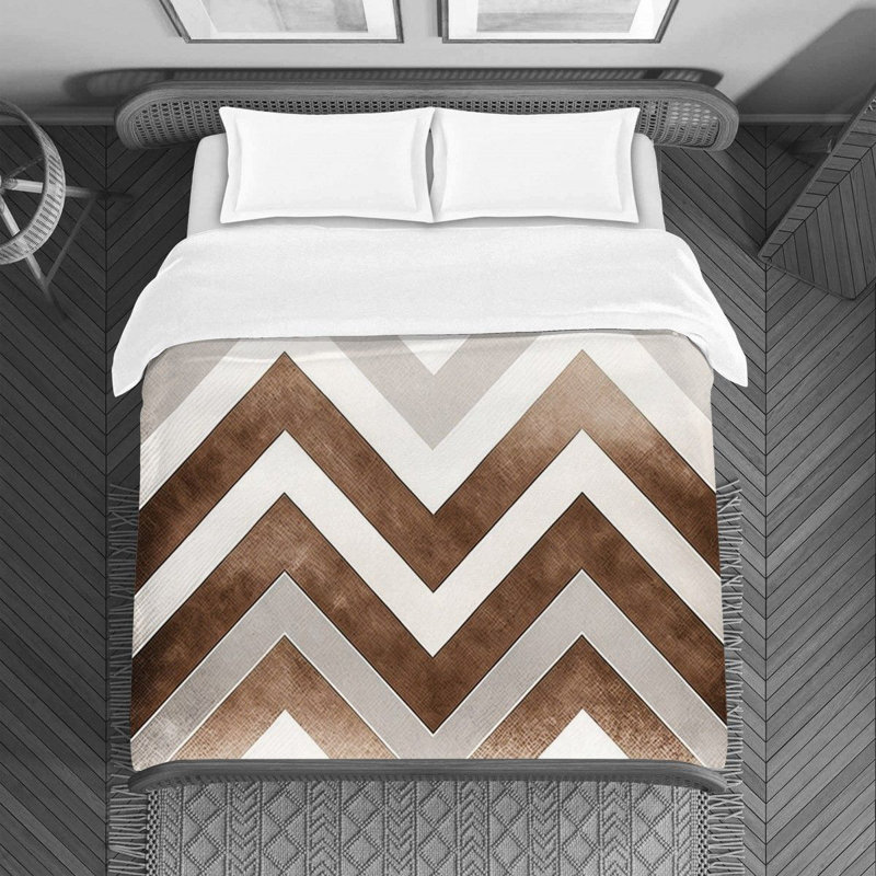 Polyester Chevron / Zig Zag Duvet Cover, Queen Duvet Cover