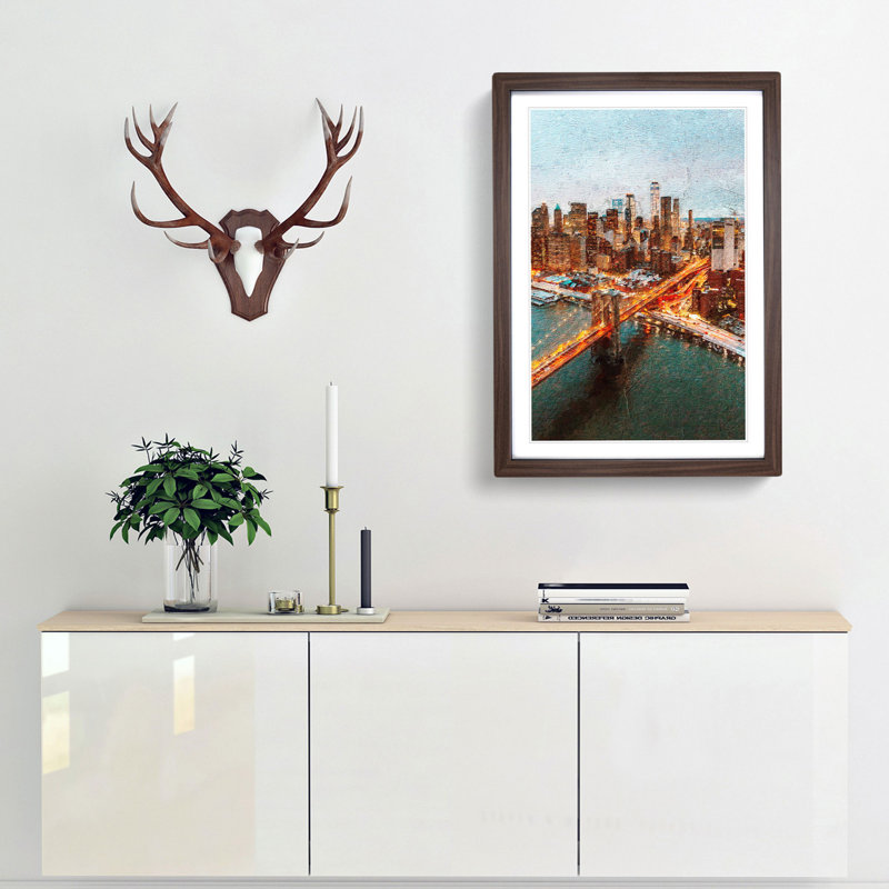 Heading to New York City - Picture Frame Photograph Print, Walnut Framed, 48cm H x 36cm W x 2cm D