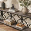 Console industrielle extra longue 70,9 po, canapé-lit étroit derrière le canapé avec tablettes de rangement ouvertes, table d'entrée rustique pour couloir, vestibule ou salon, structure en métal, gris rétro-760037034-760037039-760037202