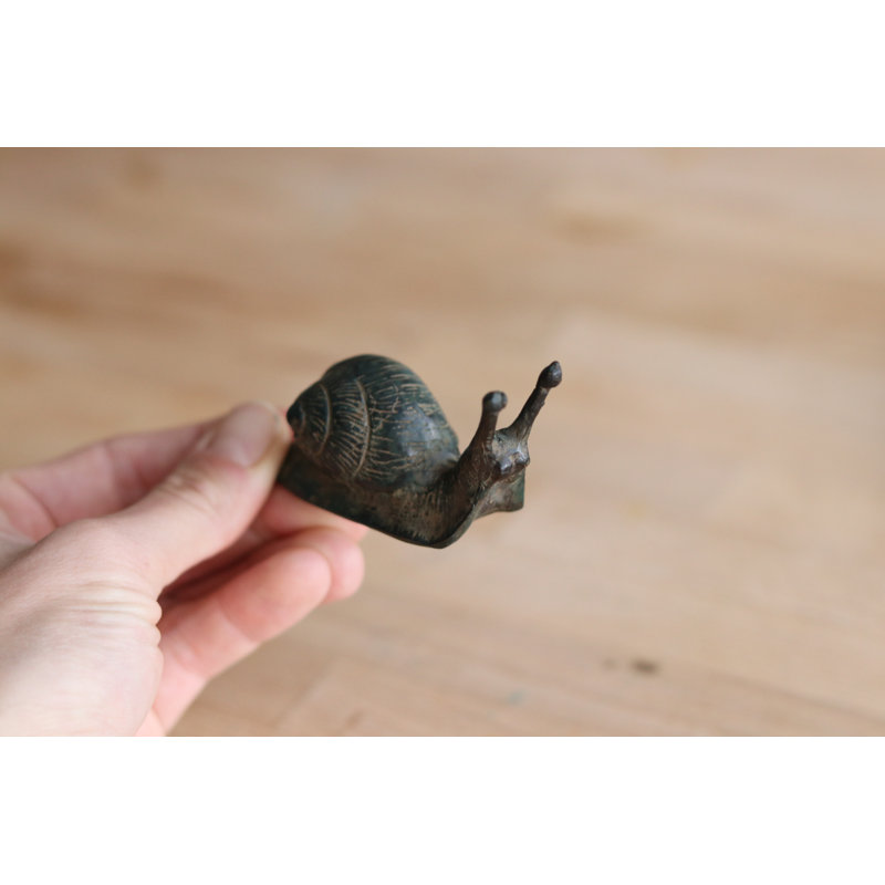 Statuette escargot bronze - vert foncé