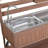 41.7'' Rolling Outdoor Kitchen Island, Solid Wood Kitchen Cart With Sink And Stainless Table Top-245234933