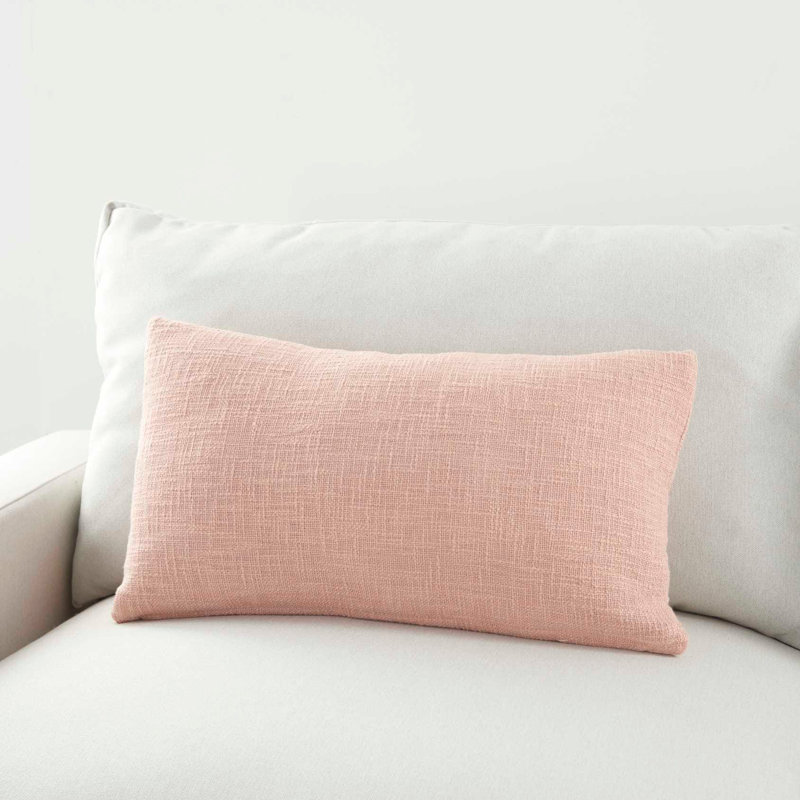 Ruzmira Rectangular Cotton Pillow Cover & Insert, Blush