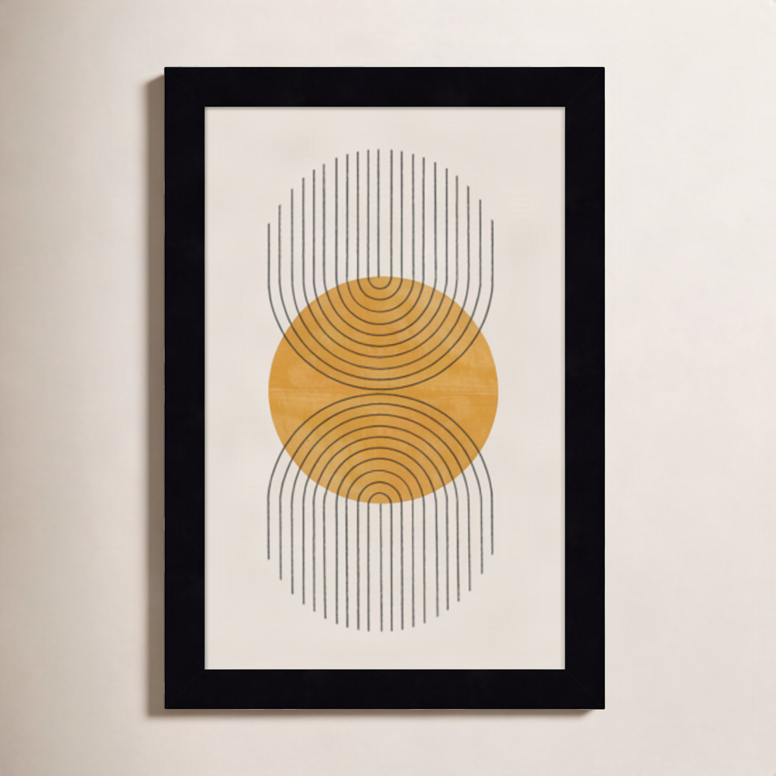 Perfect Point Yellow by The MIUUS STUDIO, 13" H x 9" W x 1" D, Black Framed