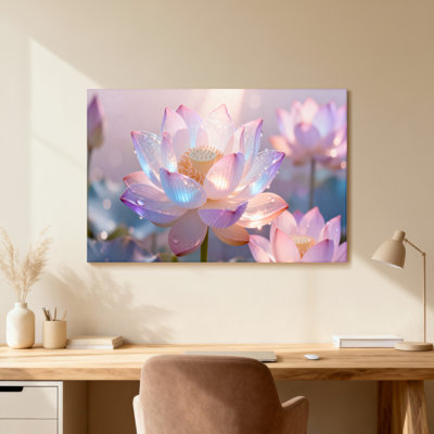 Plantes et fleurs Fleurs de lotus roses avec gouttes de rosée