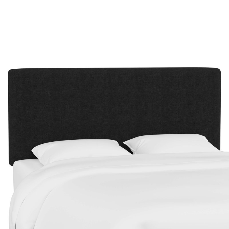 Tête de lit tapissier Eisley, Simple, Lin noir classique