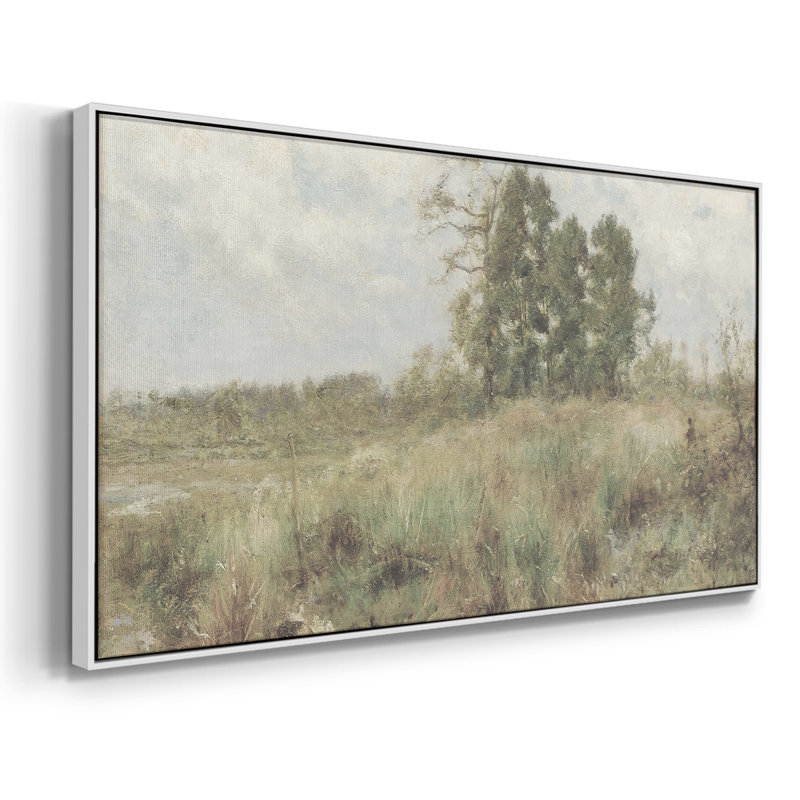 Landscape Series-DCLI- Framed Gallery Wrapped Canvas -Ready to Hang, 21" H x 41" W, White