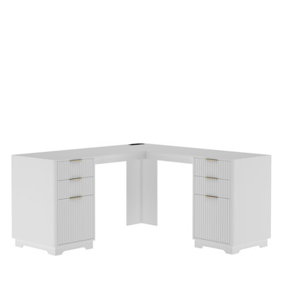 L Shaped Desk,Computer Desk with Drawers,Bookshelf,Modern Corner Desk,Home Office Desk,L-Shaped Study Table Writing Desk,Corner Gaming Computer Desk with Storage