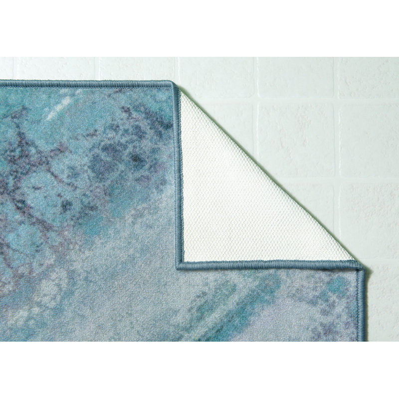 Tapis décoratif turquoise abstraites belles, Rectangle 7 pi 10 po x 10 pi 6 po