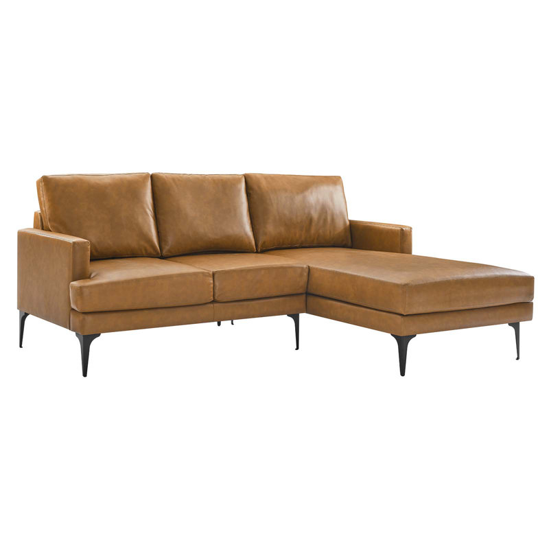 Modway Evermore Right-Facing Sectional Sofa, Tan