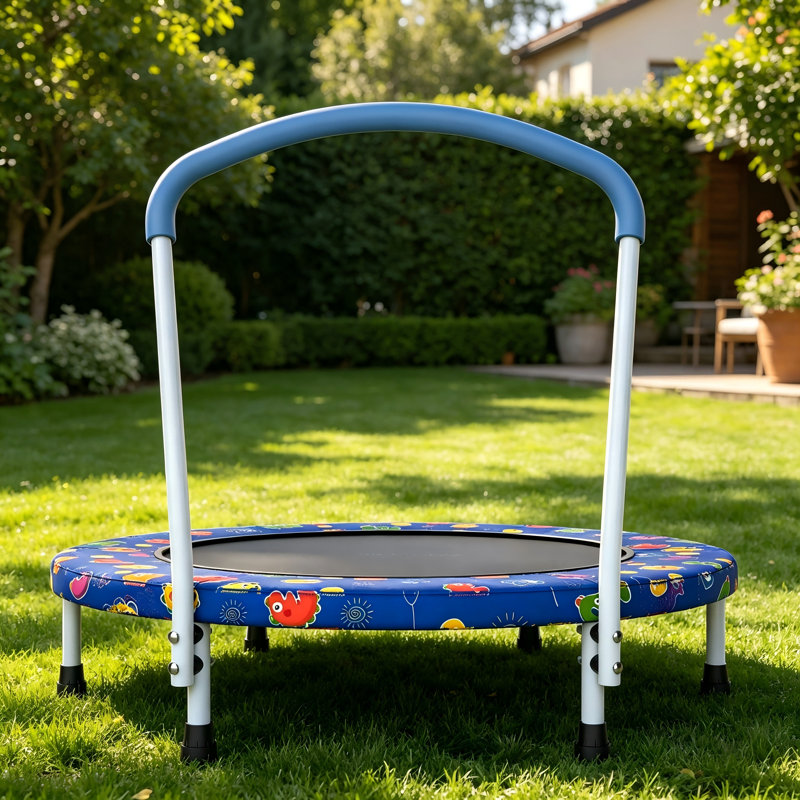 Mini trampoline 36 "pour enfants de 1 à 6 ans, transat intérieur pour tout-petits avec poignée de sécurité - Équipement d'exercice amusant