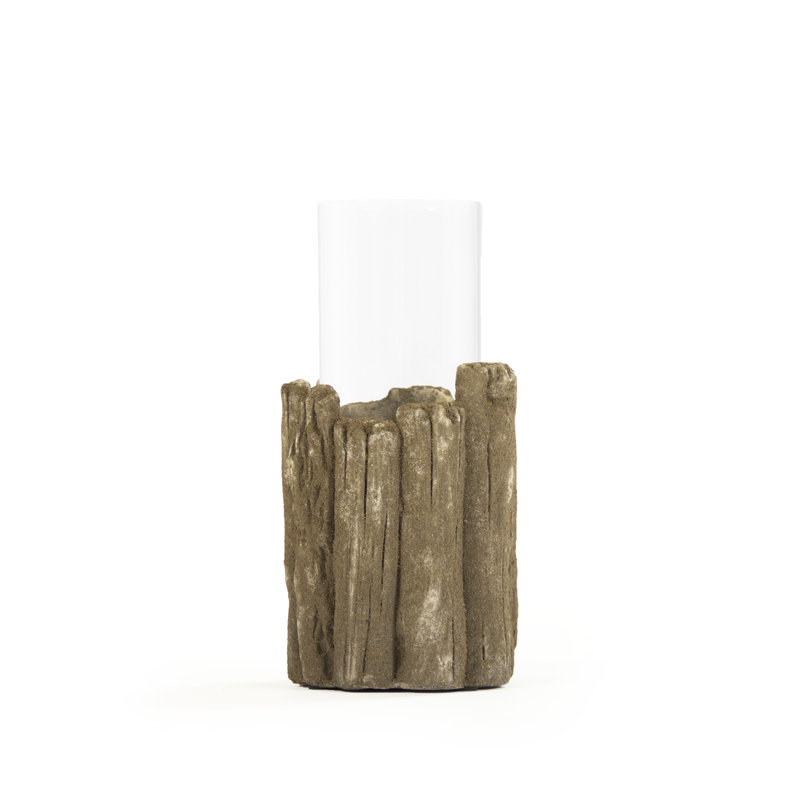 Wood Tabletop Candlestick, 5.5" H x 11" W x 5.5" D