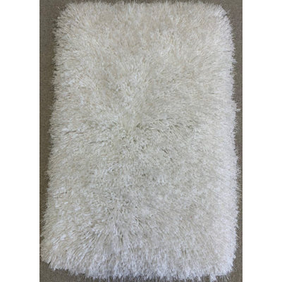 Tapis poils longs zone grise fait main Ayalisse