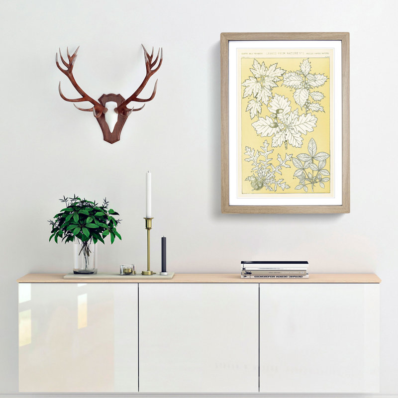 Leaves from Nature No. 5 by Owen Jones - Picture Frame Painting Print, 48cm H x 36cm W x 2cm D, Oak Framed