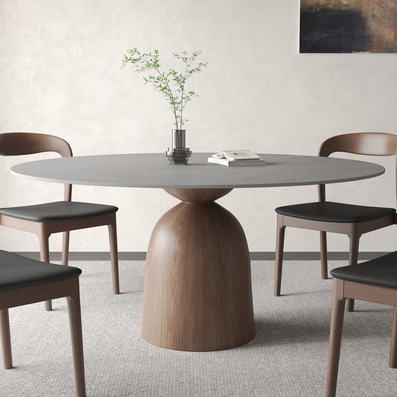 Table de salle à manger en bois fritté gris clair Ikerne, H 29,52 po x L 59,05 po x l 59,05 po