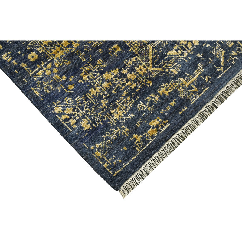 One-of-a-Kind Rectangle 7'10" x 10'2" in Gold/Denim