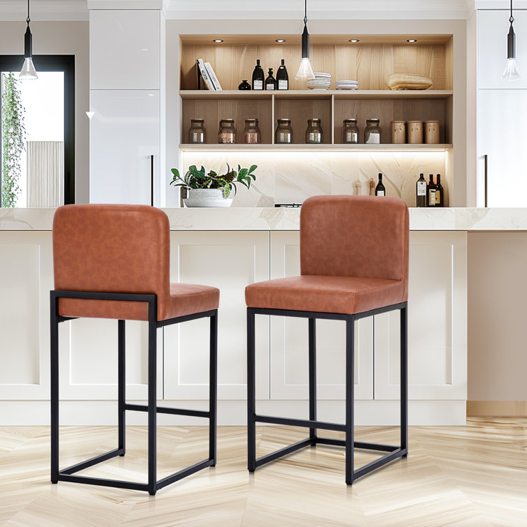 Upholstered 24" Counter Kitchen Stool Set of 2