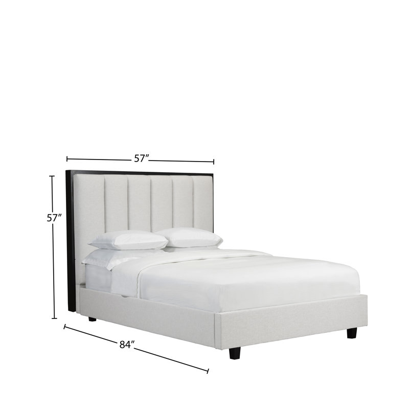 Lit plateforme en tissu d’ameublement Haywards, Double, Blanc cassé