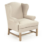 Barnicle Linen Tufted Wingback Chair