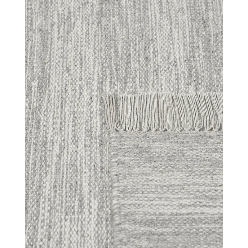 Striped Area Rug in Silver, Rectangle 5' x 8'