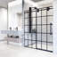 Porte de douche coulissante sans cadre avec grille 3/8 po l 68-72 po x H 74 po Elan